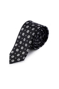 Casual 2.5-inch Black Slim Double Floral Tie