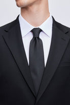 Black textured silk tie