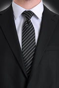 Casual Black 2.75-inch Classic Stripe Tie