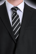 Casual Black 2.75-inch Striped Tie
