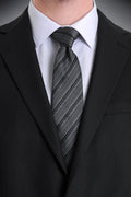 Casual Gray & Black 2.75-inch Stripe Tie