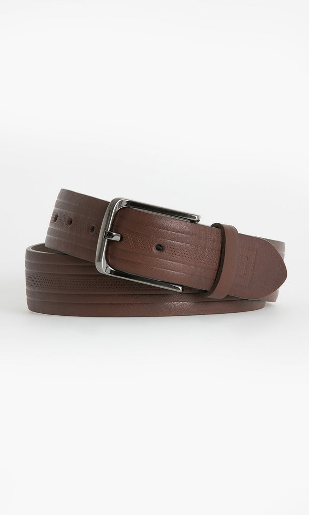Casual Patent Leather Brown Belt - MIB