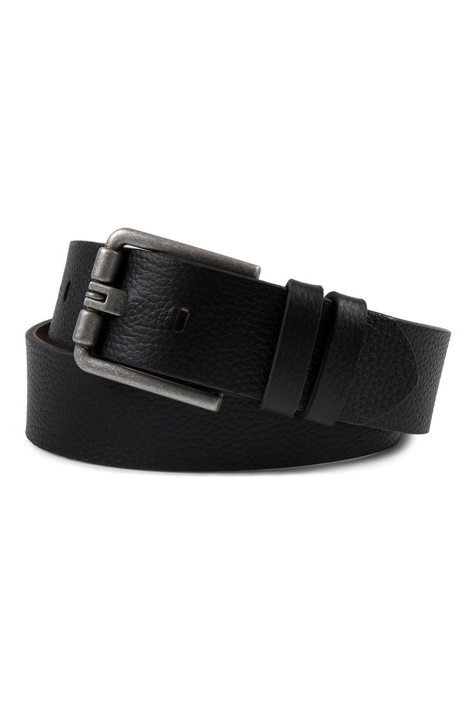 Casual Patterned Leather Black Belt - SAYKI