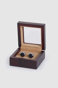 Circular Patterned Metal Round Cufflinks