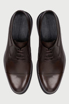 Classic 100% Genuine Leather Textured Brown Lace-Up Shoes