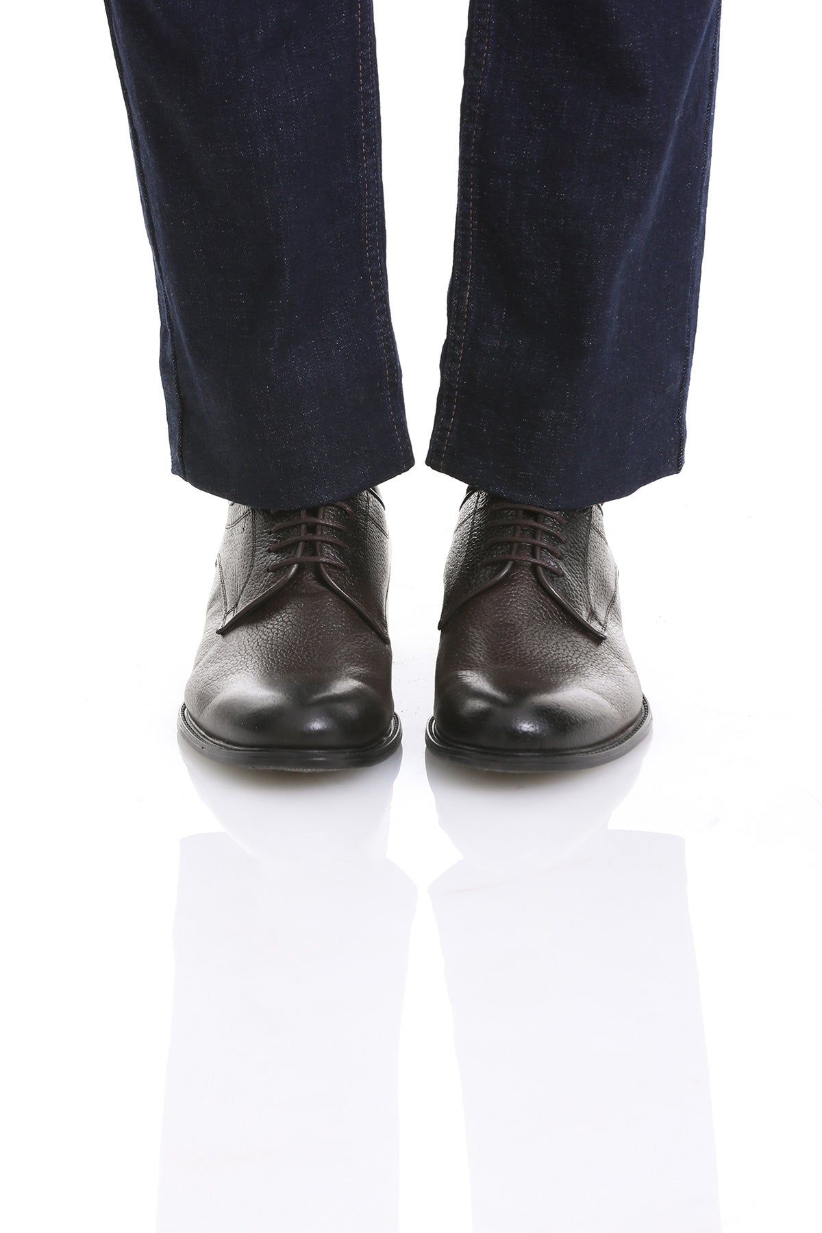 Black leather lace-up dress shoes with a polished finish and classic design.