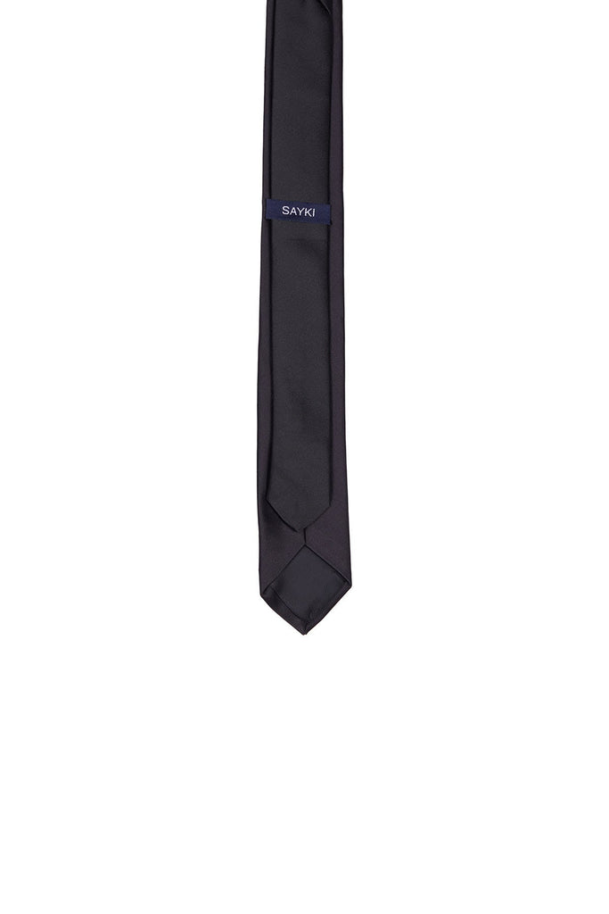 Classic 2-inch Sateen Finish Black Tie - SAYKI