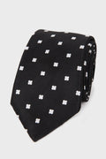Classic 3-inch Cotton Blend Black Floral Tie