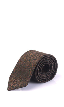 Classic 3 - inch Cotton Blend Brown Tie - MIB