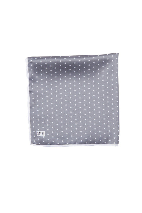 Classic Diagonal Dot Gray Pocket Square