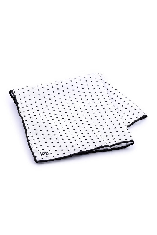Classic Dot White Pocket Square SAYKI