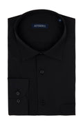 Classic Fit Long Sleeve Cotton Blend Black Dress Shirt