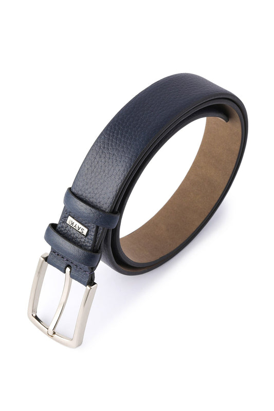 Classic Leather Navy Aniline Belt - SAYKI - 8682819207669