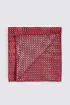 Classic Patterned Red Pocket Square - MIB