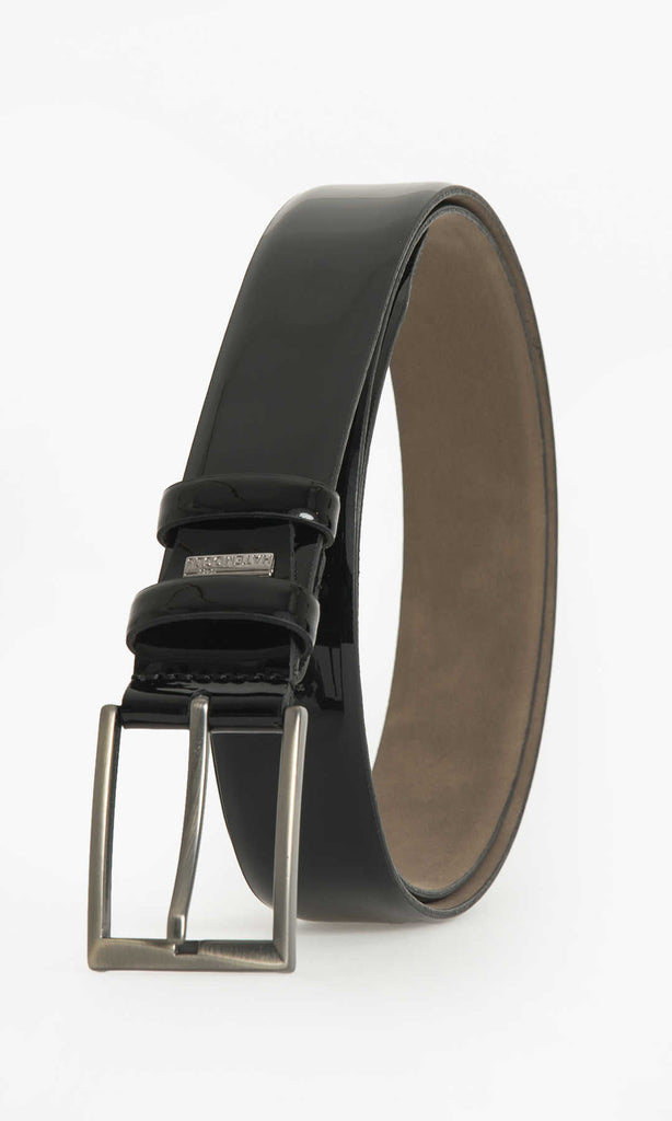 Classic Plain Leather Black Belt - MIB