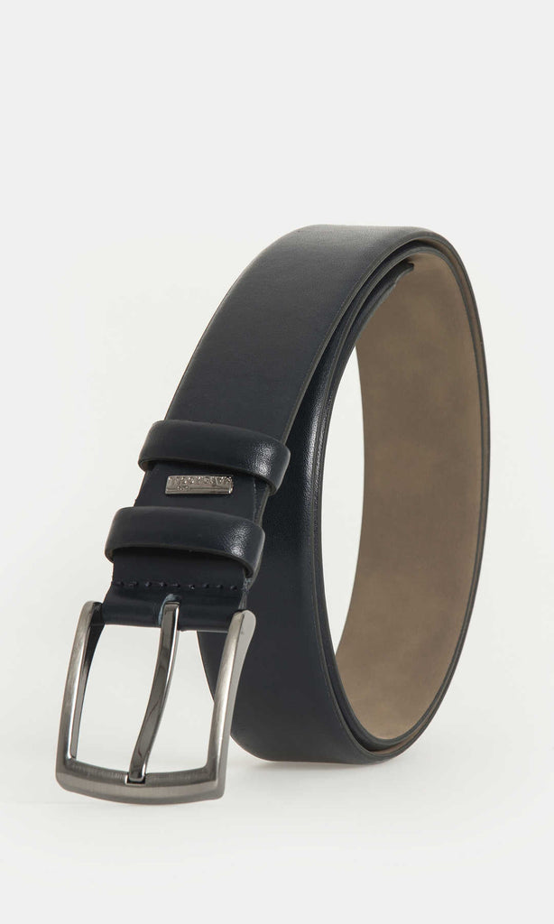 Classic Plain Leather Black Belt - Belt