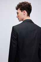 Comfort Fit Black Notch Lapel Classic Suit - SAYKI