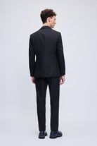 Comfort Fit Black Notch Lapel Classic Suit - SAYKI