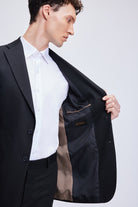 Comfort Fit Black Notch Lapel Classic Suit - SAYKI