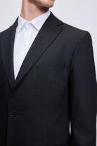 Comfort Fit Black Notch Lapel Classic Suit - SAYKI