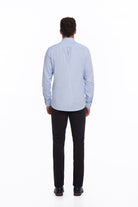 Comfort Fit Button-Down Cotton Light Blue Casual Shirt - MIB