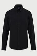 Comfort Fit Classic Collar Cotton Blend Black Dress Shirt