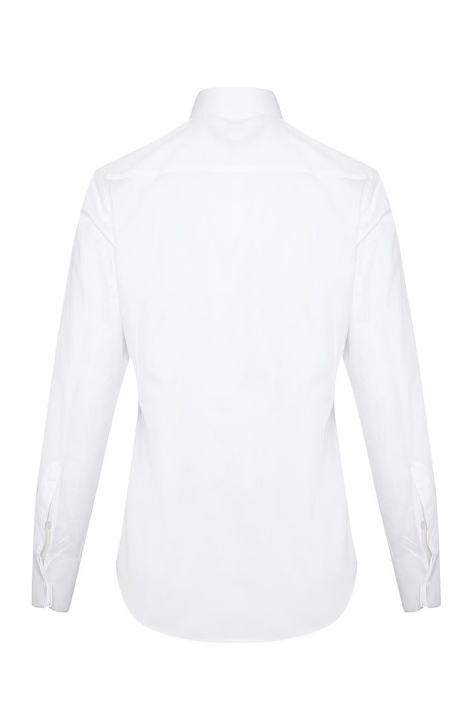 Comfort Fit French Cuff Plain Cotton White Tuxedo Shirt