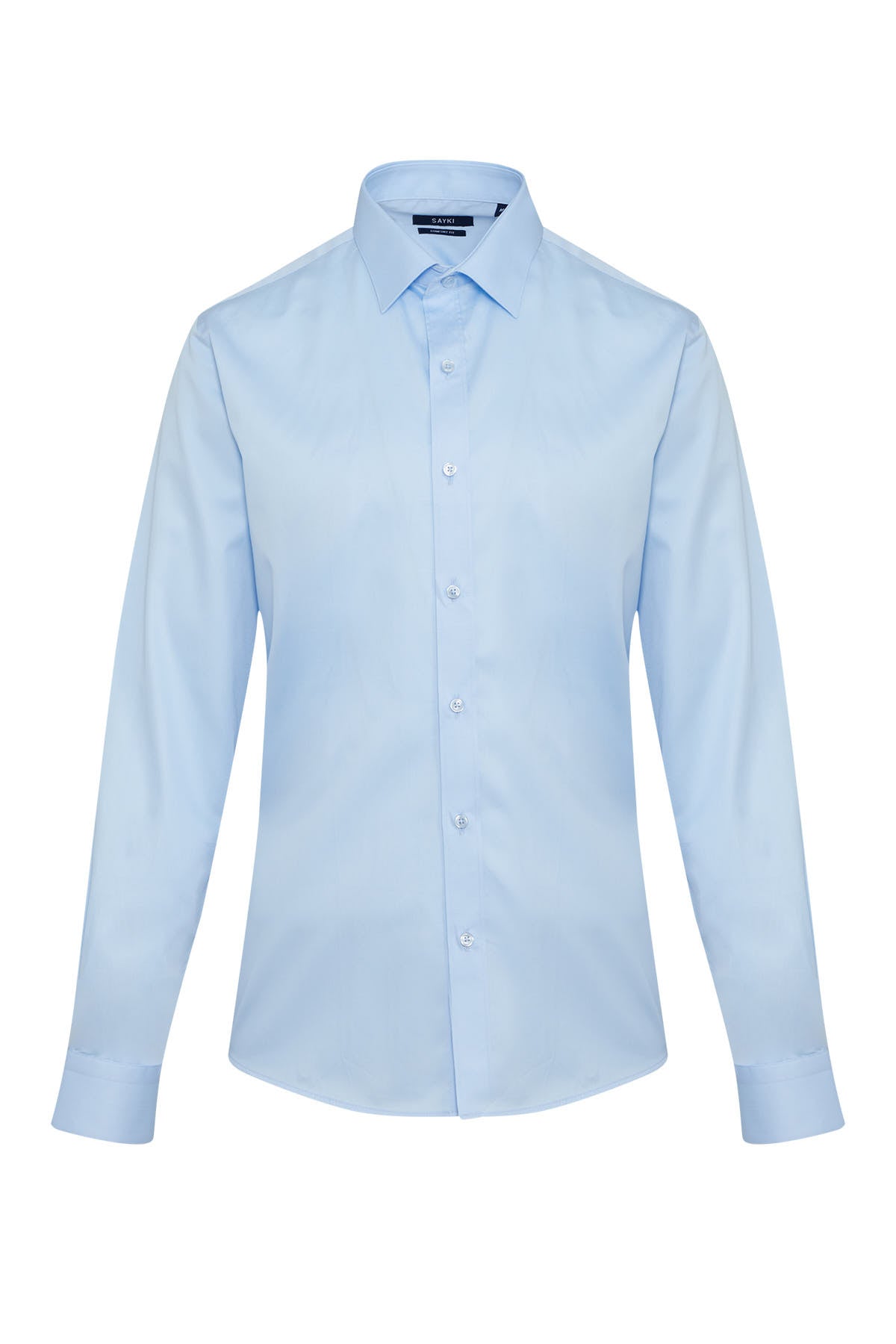 Comfort Fit Long Sleeve 100% Cotton Light Blue Dress Shirt