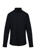 Comfort Fit Long Sleeve Cotton Blend Black Dress Shirt