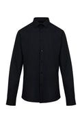Comfort Fit Long Sleeve Cotton Blend Black Dress Shirt