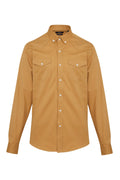 Comfort Fit Long Sleeve Cotton Camel Casual Shirt