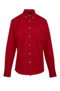 Comfort Fit Long Sleeve Cotton Red Casual Shirt
