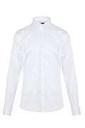 Comfort Fit Long Sleeve Cotton White Dress Shirt