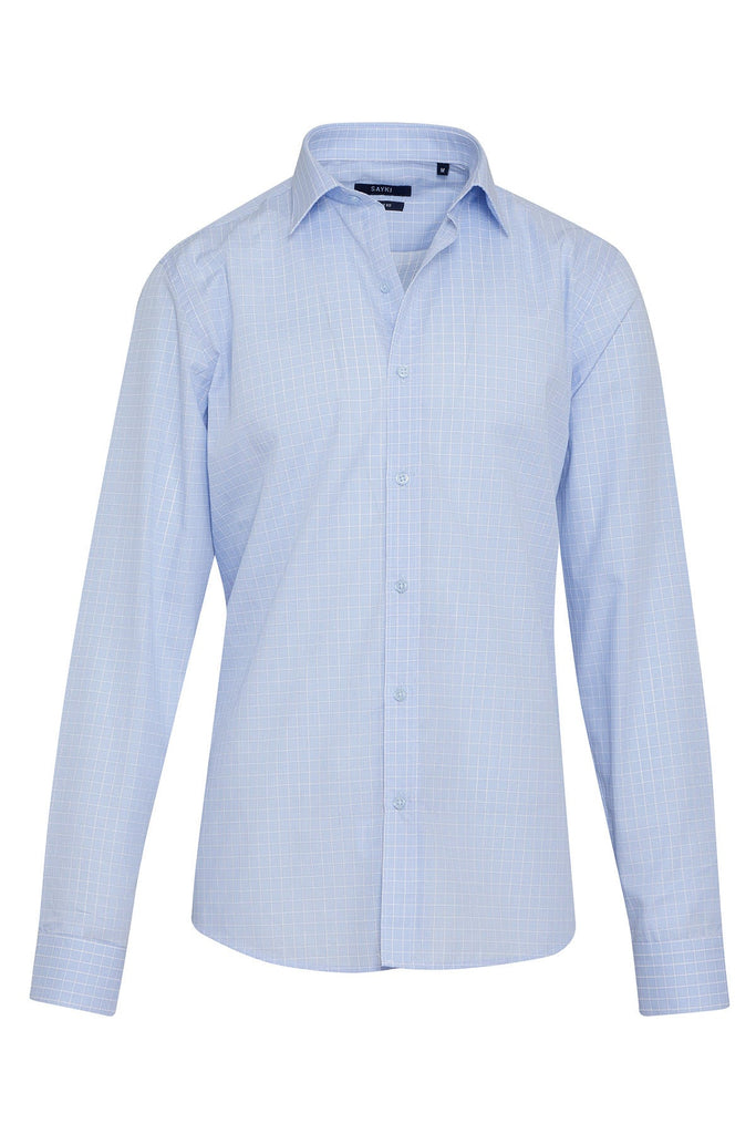 Comfort Fit Long Sleeve Patterned Cotton White Dress Shirt