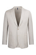 Comfort Fit Notch Lapel Linen-Blend Mink Classic Blazer