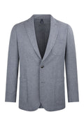 Comfort Fit Notch Lapel Linen-Blend Navy Classic Blazer