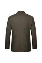 Comfort Fit Notch Lapel Wool Blend Khaki Classic Blazer