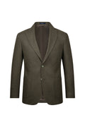 Comfort Fit Notch Lapel Wool Blend Khaki Classic Blazer