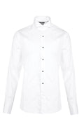 Comfort Fit Plain Wing Tip French Cuff White Tuxedo Shirt