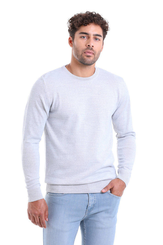 Comfort Fit Plain Wool Blend Black Crewneck Sweater - MIB