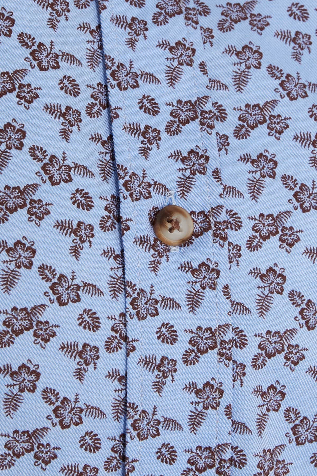 Comfort Fit Printed 100% Cotton Brown Casual Shirt - SAYKI