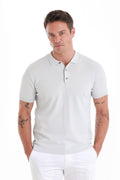 Comfort Fit Rayon Gray Polo T-Shirt