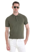 Comfort Fit Rayon Khaki Polo T-Shirt