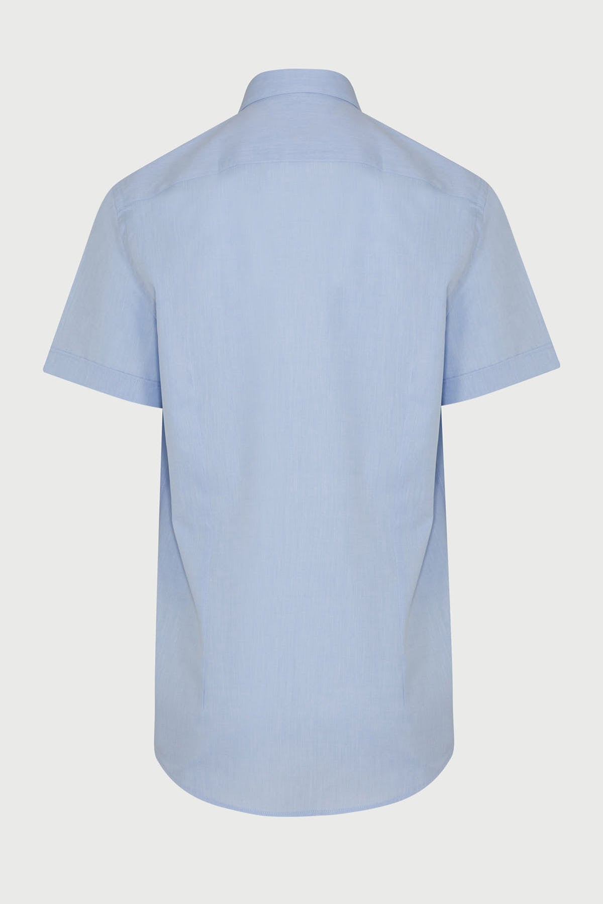 Comfort Fit Short Sleeve Cotton Light Blue Dress Shirt - MIB