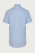 Comfort Fit Short Sleeve Cotton Light Blue Dress Shirt - MIB
