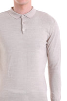 Comfort Fit Wool Blend Beige Polo Sweater - MIB
