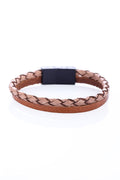 Dual-Layered Brown Leather Bracelet