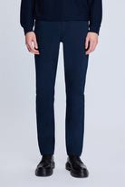 Dynamic Fit 5 Pocket Navy Cotton Blend Casual Pants - SAYKI
