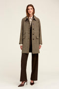 Dynamic Fit Cachet Houndstooth Beige Coat
