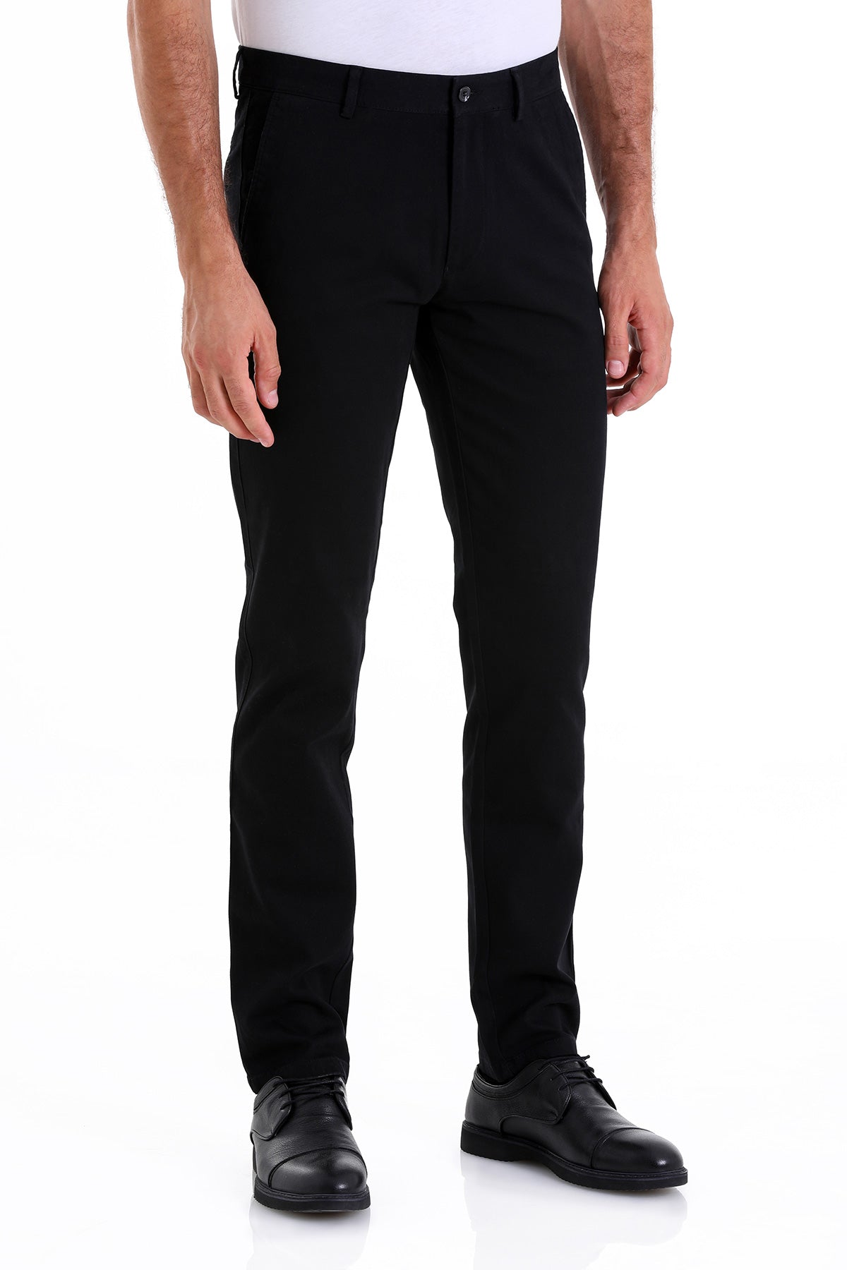 Dynamic Fit High Waist Cotton Black Casual Pants - MIB